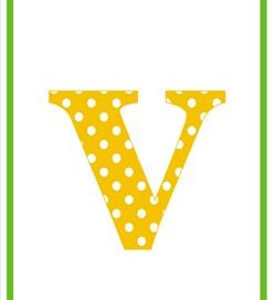 polka dot letters - lowercase v