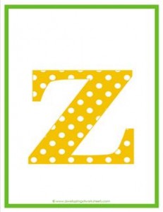 polka dot letters - lowercase z