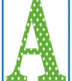 polka dot letters uppercase a