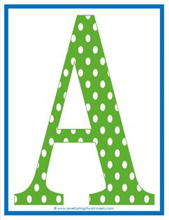 polka dot letters uppercase a