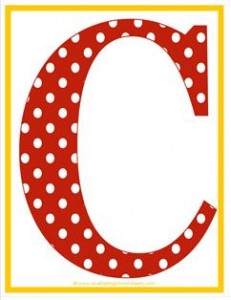 polka dot letters - uppercase c