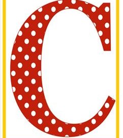 polka dot letters - uppercase c