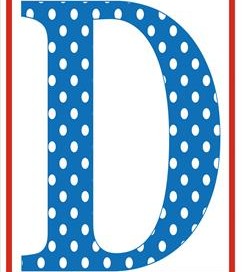 polka dot letters - uppercase d