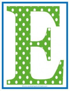 polka dot letters - uppercase E