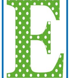 polka dot letters - uppercase E