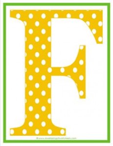 polka dot letters - uppercase f