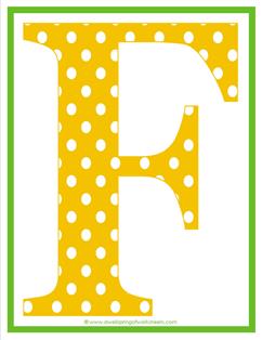 polka dot letters - uppercase f
