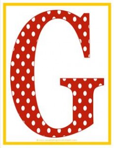 polka dot letters - uppercase g