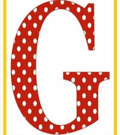 polka dot letters - uppercase g