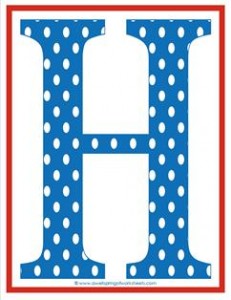 polka dot letters - uppercase h