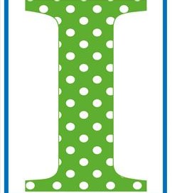 polka dot letters - uppercase i