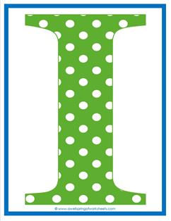 polka dot letters - uppercase i