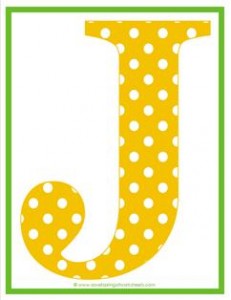 polka dot letters - uppercase j