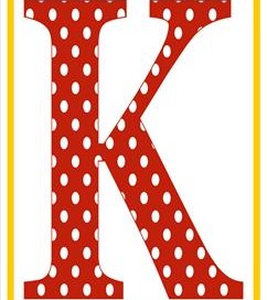 polka dot letters - uppercase k