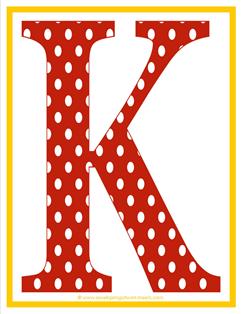 polka dot letters - uppercase k