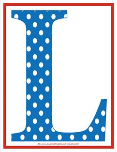 polka dot letters - uppercase l