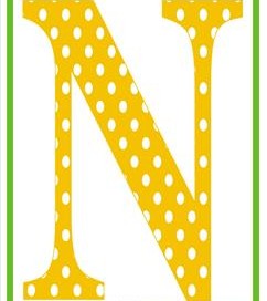 polka dot letters - uppercase n