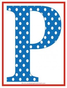 polka dot letters - uppercase p