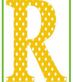 polka dot letters - uppercase r