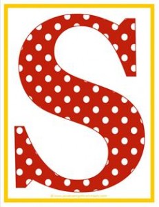 polka dot letters - uppercase s