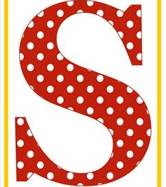 polka dot letters - uppercase s