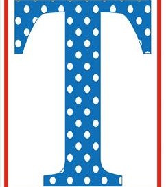 polka dot letters - uppercase t