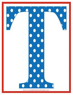 polka dot letters - uppercase t