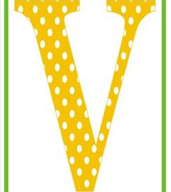 polka dot letters - uppercase v