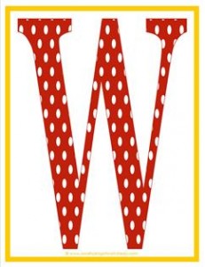 polka dot letters - uppercase w