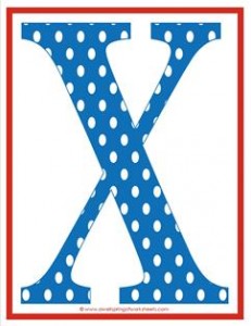 polka dot letters - uppercase x