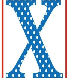 polka dot letters - uppercase x