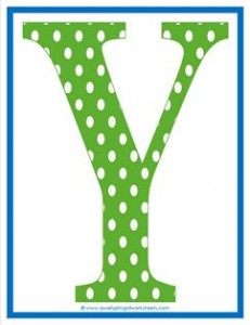 polka dot letters - uppercase y