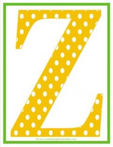 polka dot letters - uppercase z