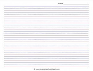 primary lined paper - landscape - 1/2' - name