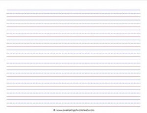 primary lined paper - landscape - 1/2 inch