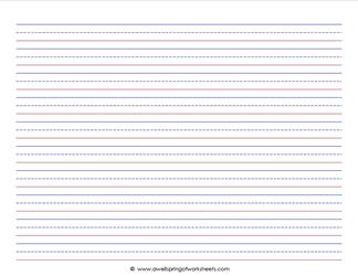 primary lined paper - landscape - 1/2 inch