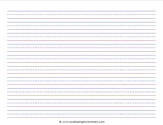 primary lined paper - landscape - 1/2 inch