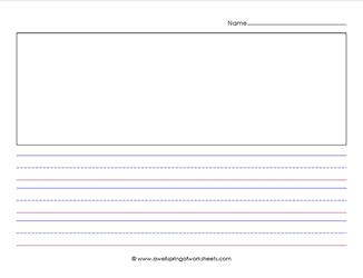 primary lined landscape paper 34 tall lines picture box