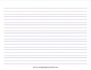 primary lined paper - landscape - 3/4 inch