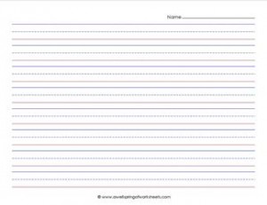 Primary Lined Landscape Paper - 5/8" Tall Lines w/ Name Line