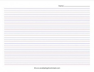 primary lined paper - landscape - 7/16 inch - name