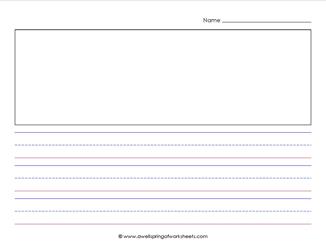 primary lined landscape paper with picture box