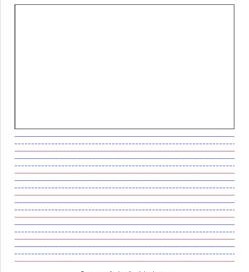 primary lined paper - portrait - 1/2" - name and picture