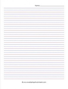 priamry lined paper - portrait 1/2" - name