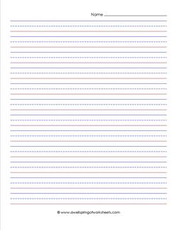 priamry lined paper - portrait 1/2" - name