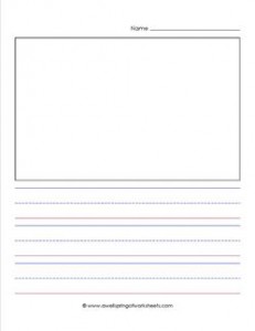 primary lined paper - portrait - 1" - name - picture