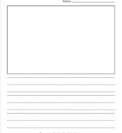 primary lined paper - portrait - 1" - name - picture