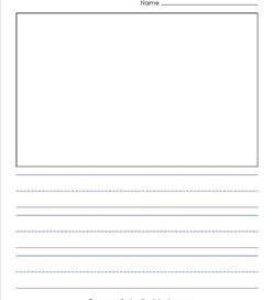 primary lined paper - portrait - 1" - name - picture