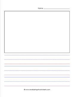primary lined paper - portrait - 1" - name - picture