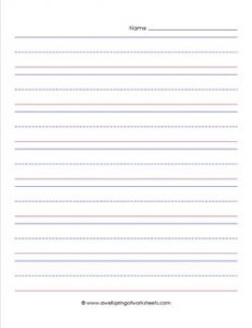 primary lined paper - portrait - 1 inch - name